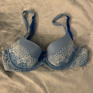 Blue Victoria’s Secret lined Demi bra 32C